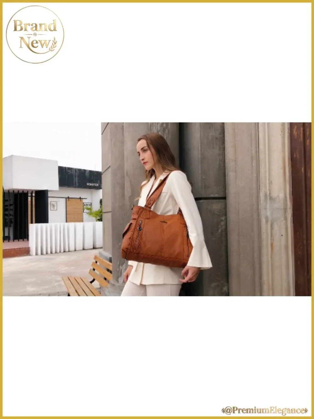 Women's Vegan Leather Hobo Handbag with Adjustable Strap